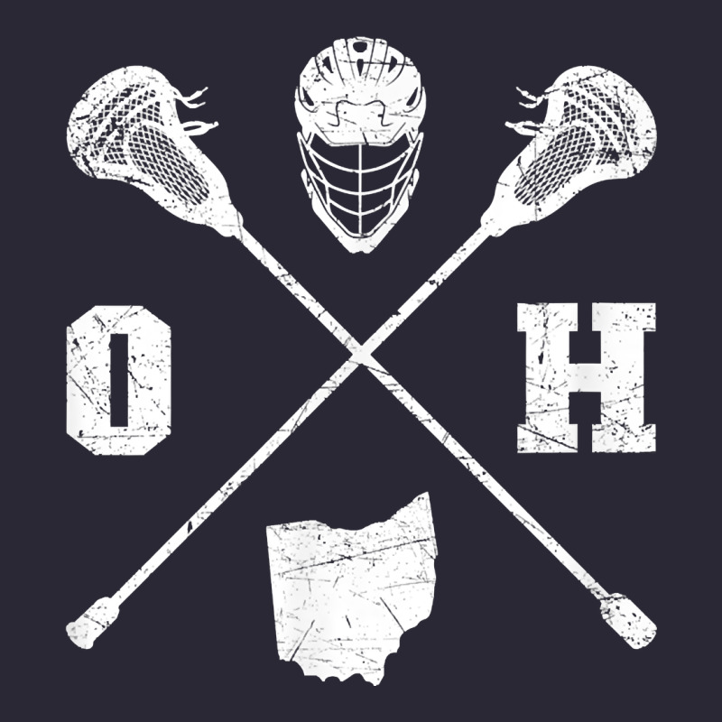 Ohio Lacrosse Sticks & Helmet State Outline Lax Player T Shirt Vintage Tee by linhVisuals | Teevron