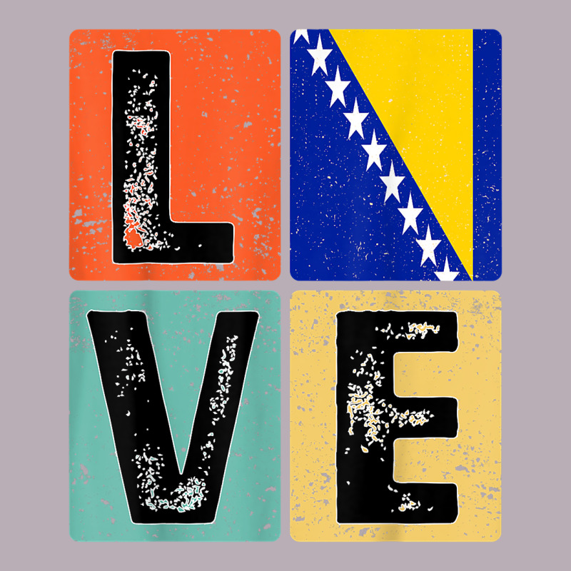 Vintage Retro I Love Bosnia Flag For Bosnian Pride Gift T Shirt Vintage Tee by linhVisuals | Teevron