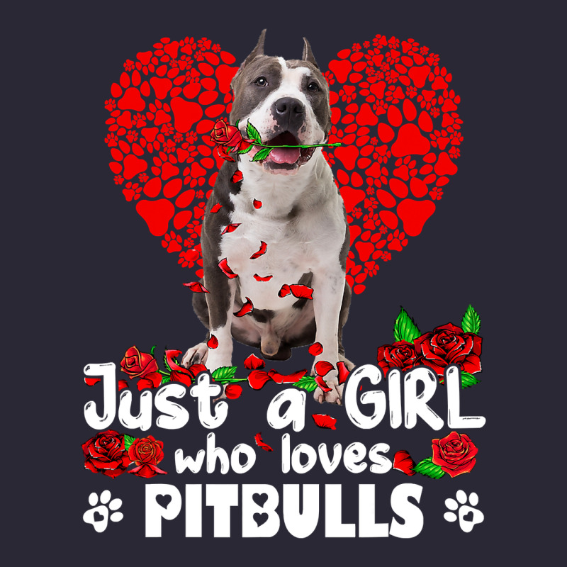 Pitbull Lover Dog Roses Funny Just A Girl Who Loves Pitbull 213 Pitbul Vintage Tee by linhVisuals | Teevron