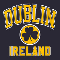 Womens Dublin Ireland Varsity Style Shamrock Green With Amber Print V Vintage Tee | Teevron