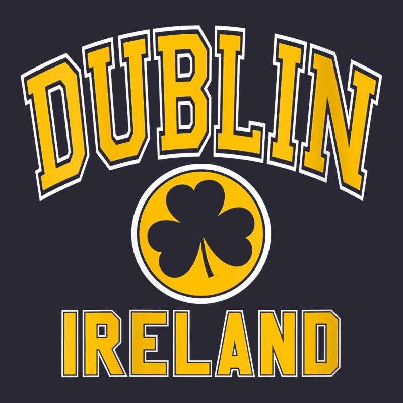 Womens Dublin Ireland Varsity Style Shamrock Green With Amber Print V Vintage Tee by linhVisuals | Teevron