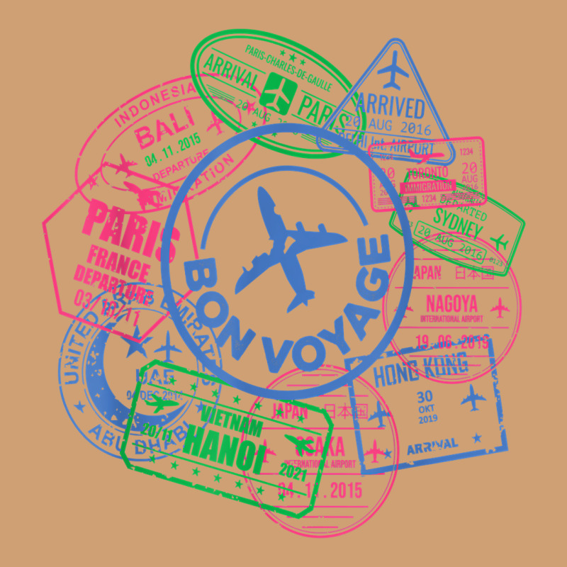 Bon Voyage Travel Stamp T Shirt Vintage Tee by linhVisuals | Teevron
