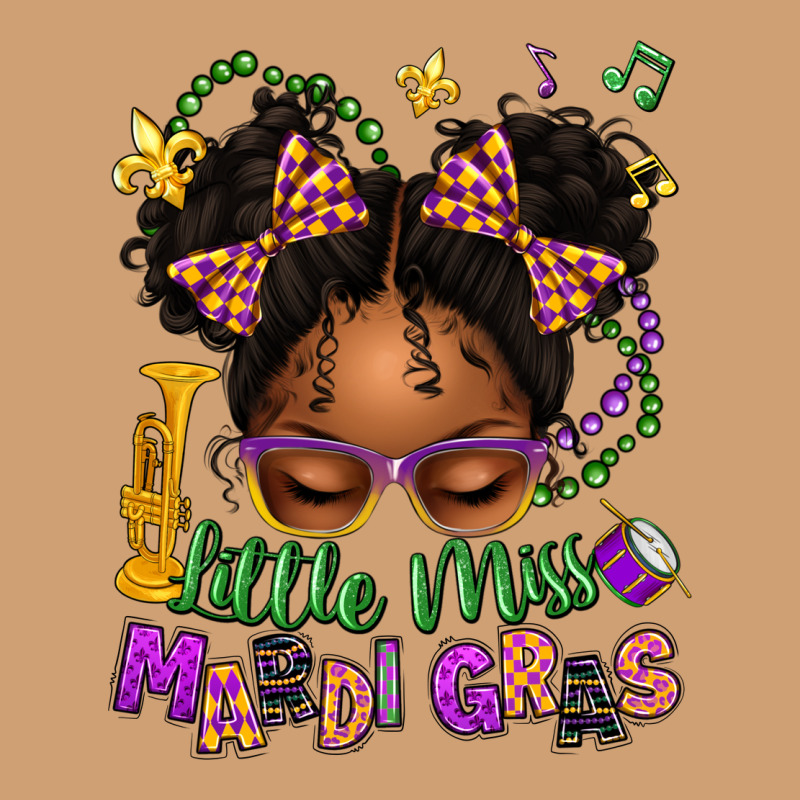 Little Miss Mardi Gras Afro Messy Bun Kid Vintage Tee by texasbilliewilder | Teevron