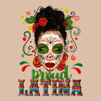 Proud Latina Skull Girl Messy Bun Urban Heavy Tee | Teevron