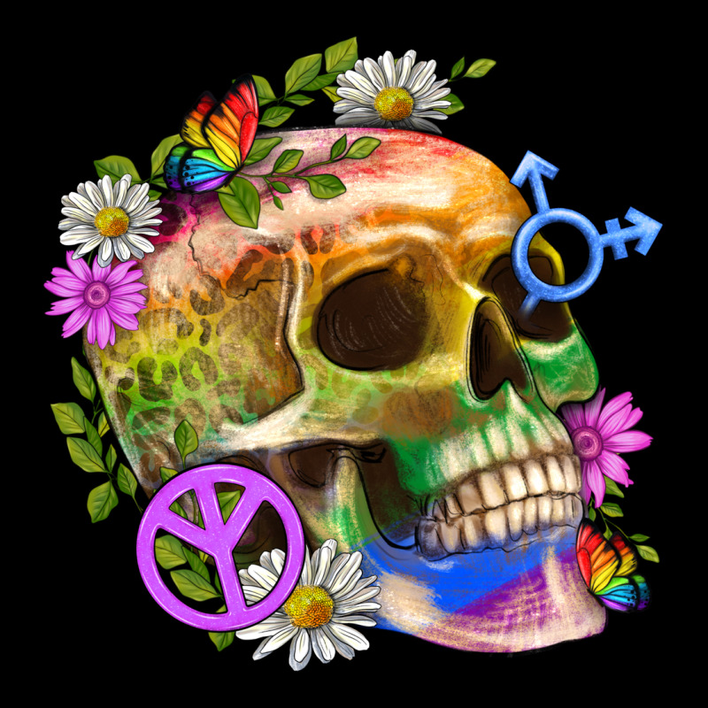 Pride Skull And Transgender Symbol With Peace Premium Tee by BundleAndBundleShop | Teevron