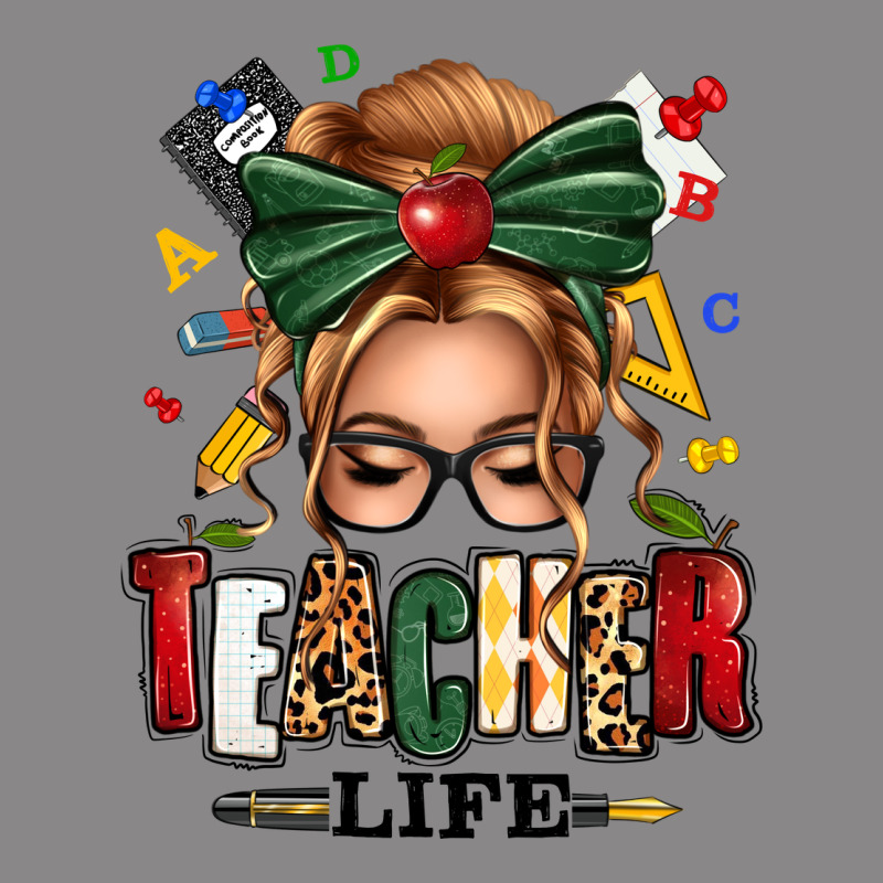 Teacher Life Blonde Caucassian Messy Bun Vintage Tee by texasbilliewilder | Teevron