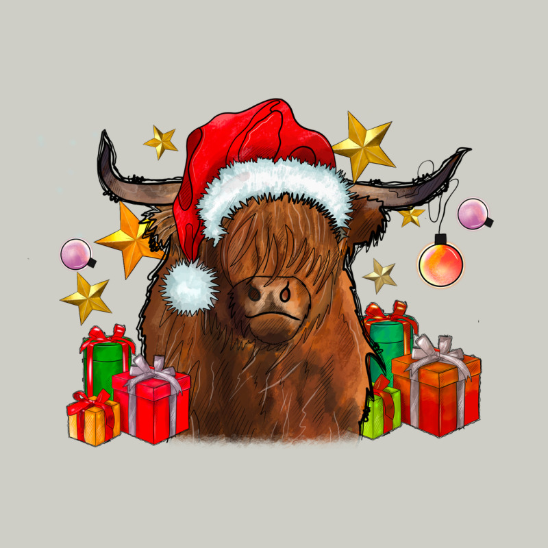 Festive Highland Cow Heavyweight Hoodie by CowhideDigitalArt | Teevron