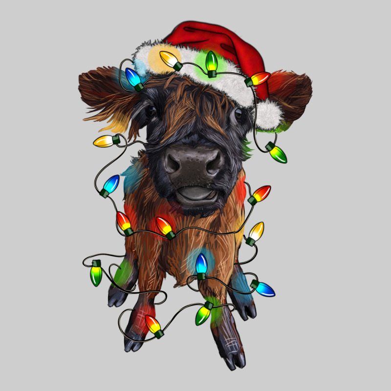 Highland Cow Calf With Christmas Lights Premium Tee by RanaPortraitStore | Teevron