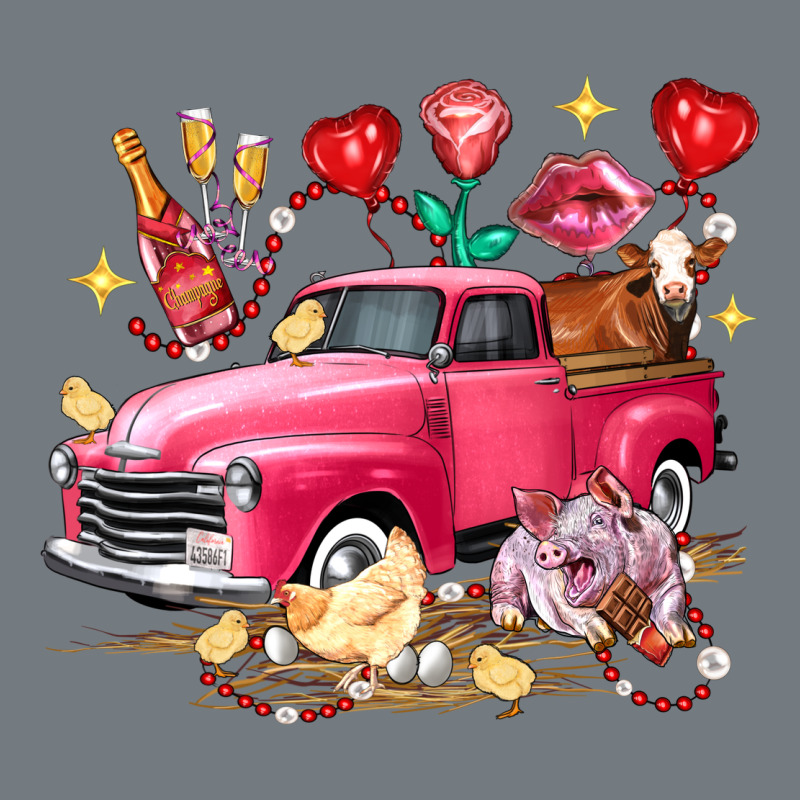 Valentine's Day Truck Farm Animals Heavyweight Sweatshirt by FaDigitalArtStudio | Teevron