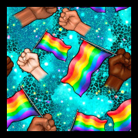 Pride Lgbtq Hands With Flag Seamless Pattern Premium Tee | Teevron