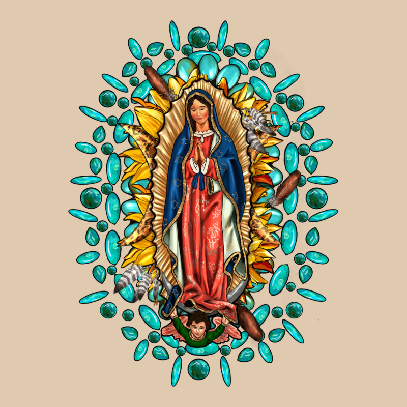 Our Lady Of Guadalupe Gemstone Sunflowers Heavyweight Sweatshirt by FaDigitalArtStudio | Teevron