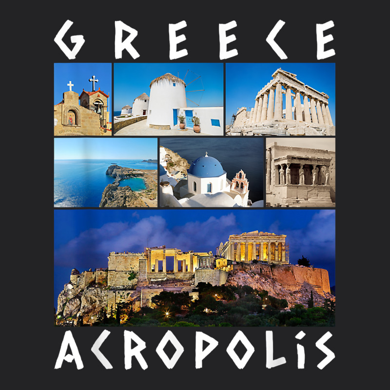 Greece Acropolis Famous Sights Gallery Traveler Souvenir T Shirt Vintage Tee by baoMotion | Teevron