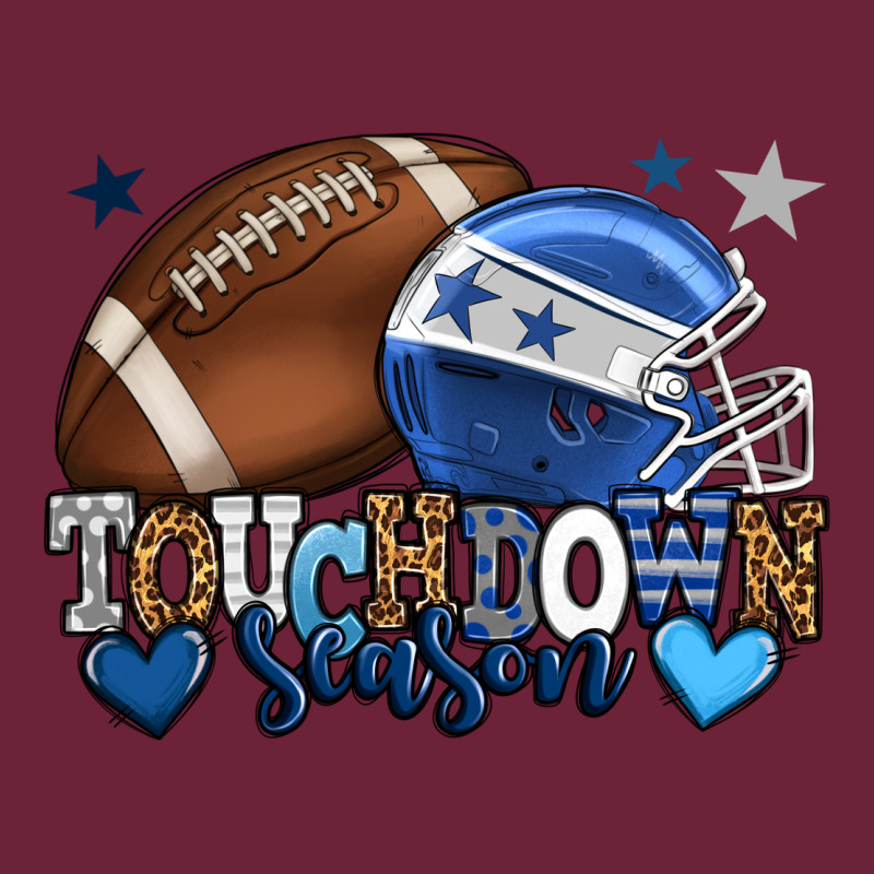 Touchdown Season American Football Blue Team Color Long Sleeve Tee by HowdyJamesFarm | Teevron