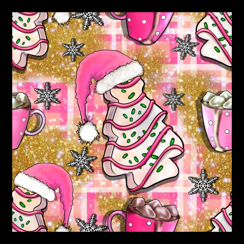 Christmas Cake And Pink Mug Seamless Pattern Bbs Ladies Tee by BundleAndBundleShop | Teevron
