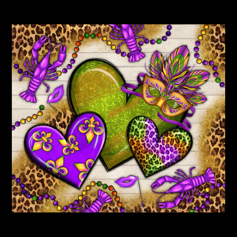 Mardi Gras Hearts Tumbler Bbs Premium Tee by BundleAndBundleShop | Teevron