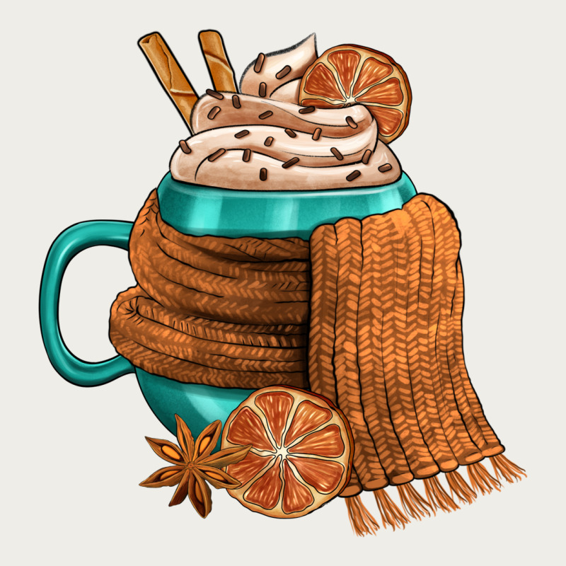 Winter Coffee Cup With Scarf Zipper Hoodie by FaDigitalArtStudio | Teevron