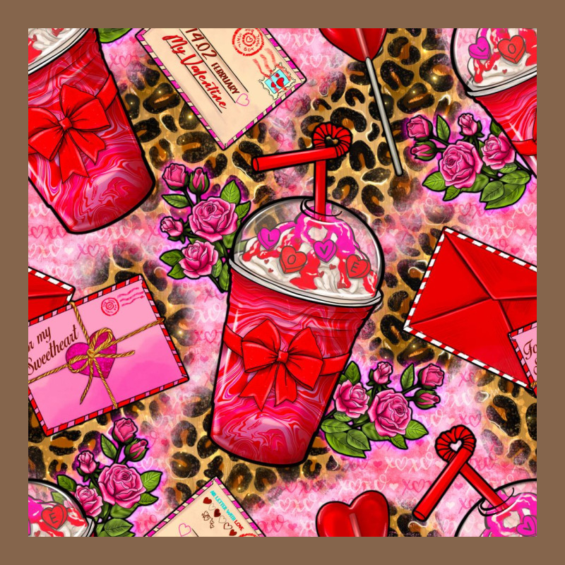 Valentines Day Coffee Cups And Love Letter With Xoxo And Leopard Seaml Premium Tee by BundleAndBundleShop | Teevron