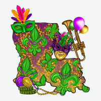 Louisiana Map Mardi Gras Urban Heavy Tee | Teevron