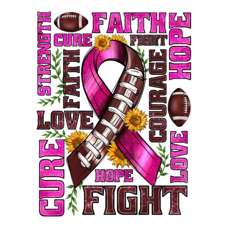 Breast Cancer American Football Ribbon Love Cure Fight Bbs Premium Tee by BundleAndBundleShop | Teevron