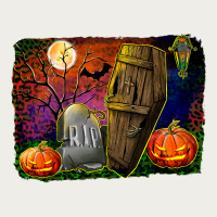 Headstone And Coffin Background Zipper Hoodie | Teevron