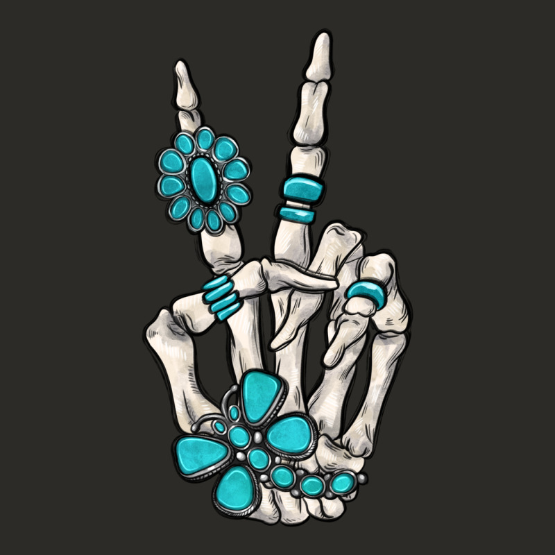 Turquoise Gemstone Skeleton Hand Heavy Core Tee by MaliasSmallBusiness | Teevron