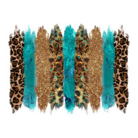glitter turqoise leopard tooled leather background | Teevron