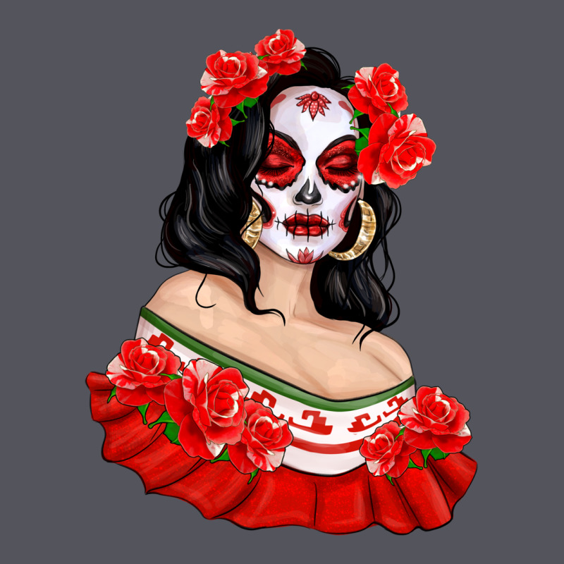 Mexicana Skull Girl With Roses Vintage Hoodie by texasbilliewilder | Teevron