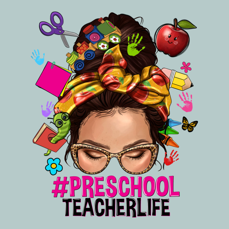 Preschool Teacher Life  Messy Bun Heavy Core Tee by NancyCooperArtShop | Teevron