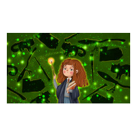 wizard girl and cat | Teevron