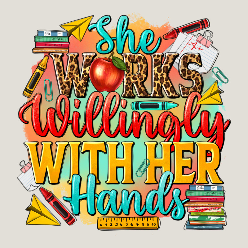 She Works Willingly With Her Hands Teacher Heavy Core Tee by NancyCooperArtShop | Teevron
