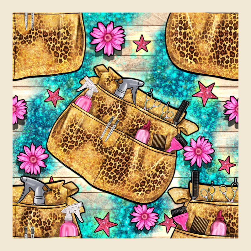 Hairdresser Apron And Flowers With Turquoise Glitter Seamless Pattern  Premium Tee by BundleAndBundleShop | Teevron