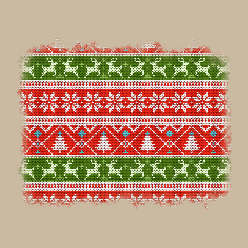 Knitted Christmas Reindeer Pine Tree Background Long Sleeve Tee by Jasminsmagicworld | Teevron
