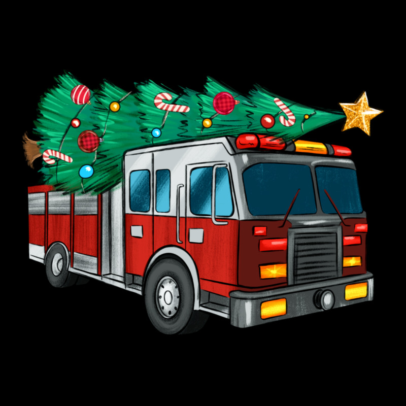 Christmas Fire Truck Heavy Core Tee by MaliasSmallBusiness | Teevron