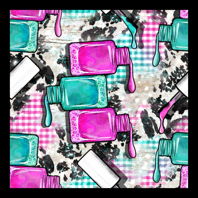 Nail Polish With Cowhide And Plaid Seamless Pattern Bbs Premium Tee by BundleAndBundleShop | Teevron