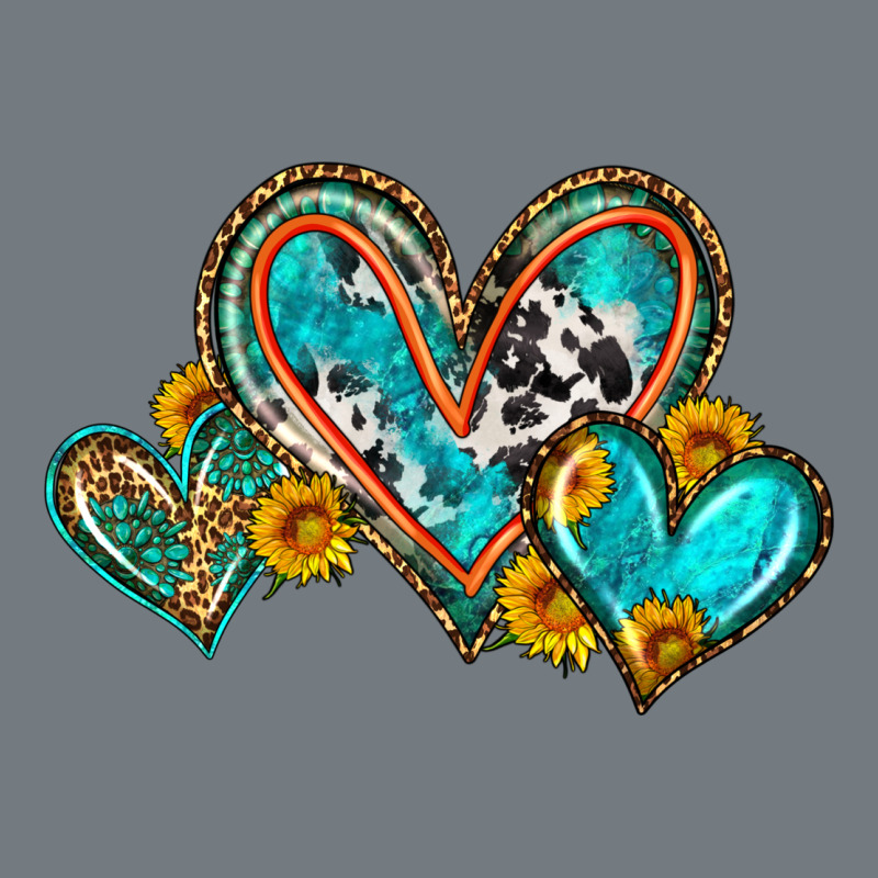 Western Leopard Turquoise Cowhide Hearts Olivia Heavyweight Sweatshirt by OliviaCreatesArt | Teevron
