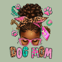Afro Messy Bun Dog Mom Urban Heavy Tee | Teevron