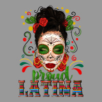 Proud Latina Skull Girl Messy Bun Vintage Hoodie | Teevron