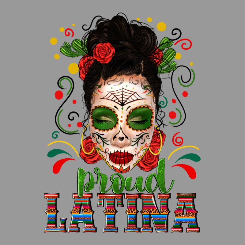 Proud Latina Skull Girl Messy Bun Vintage Hoodie by texasbilliewilder | Teevron