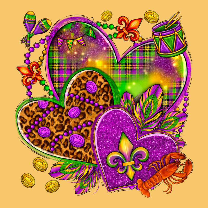 Mardi Gras Hearts Vintage Hoodie by NancyCooperArtShop | Teevron