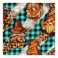 Thanksgiving Gnomies With Leopard And Tartan Seamless Pattern Bbs Premium Tee | Teevron