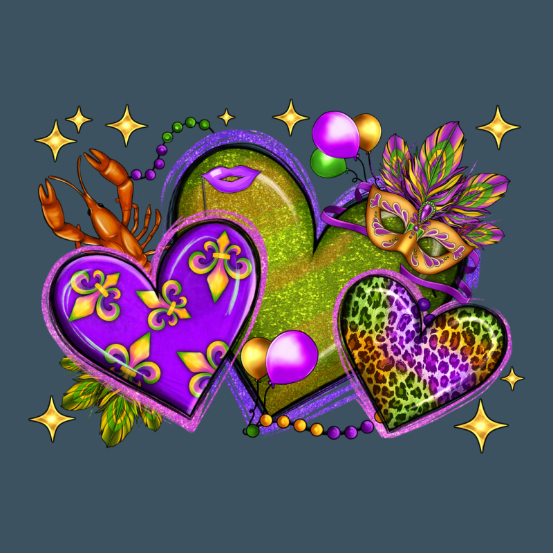 Mardi Gras Hearts Urban Heavy Tee by NancyCooperArtShop | Teevron