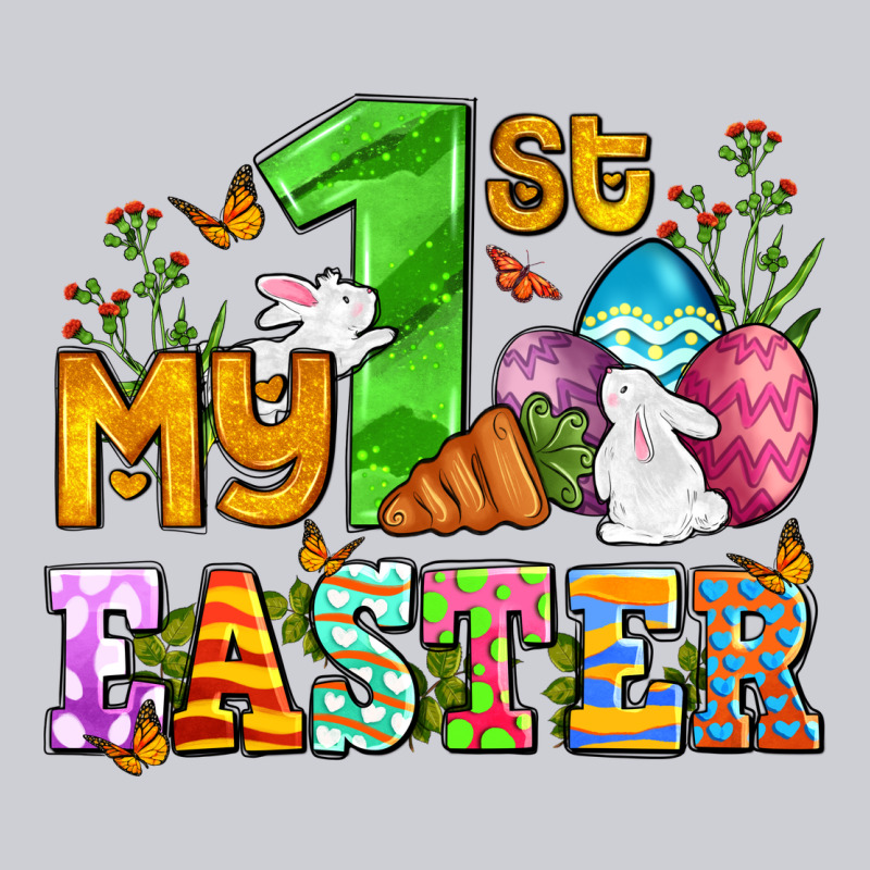 Easter Day My First Easter With Eggs And Rabbits Heavyweight Sweatshirt by OliviaCreatesArt | Teevron