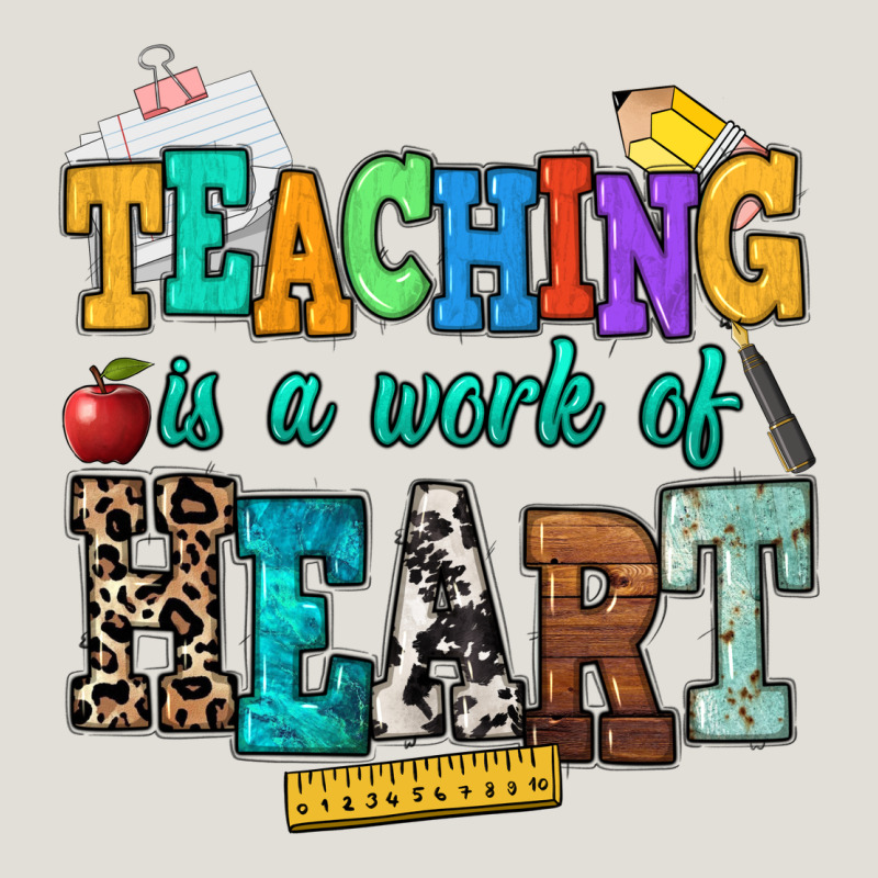 Teaching Is A Work Of Heart Heavy Core Tee by NancyCooperArtShop | Teevron