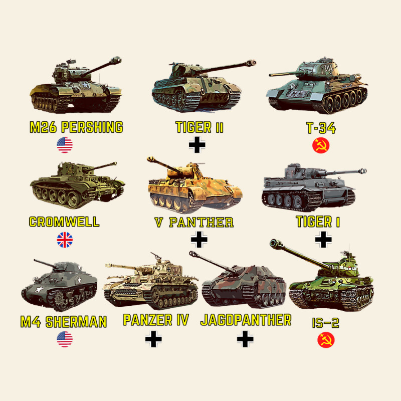 Top Ten Best Ww2 Tanks M4 Sherman Panzer Iv Tiger Ii T34 Vintage Tee by longCreatives | Teevron