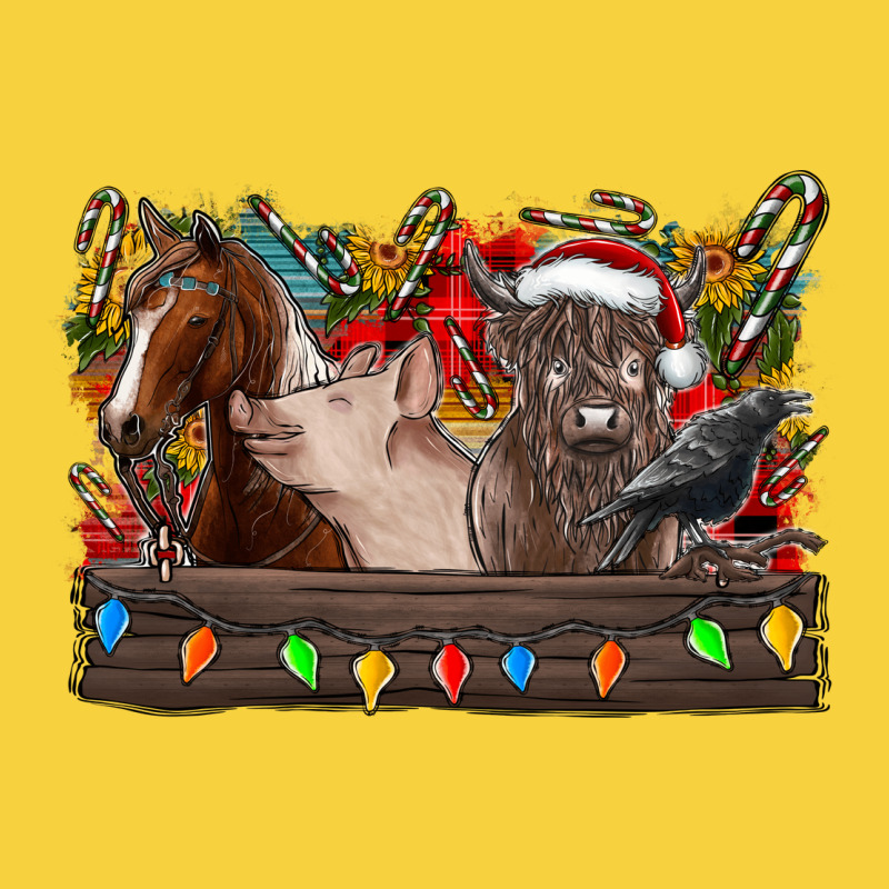 Festive Farmyard Gathering Premium Sweatshirt by CowhideDigitalArt | Teevron