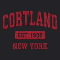 Cortland New York Ny Vintage Sports Design Red Design Sweat Vintage Tee | Teevron