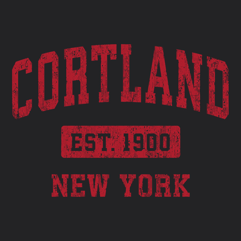 Cortland New York Ny Vintage Sports Design Red Design Sweat Vintage Tee by longCreatives | Teevron