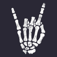 Rock Hand Sign Skeleton Rock N Roll Halloween Faux Pocket Vintage Tee | Teevron