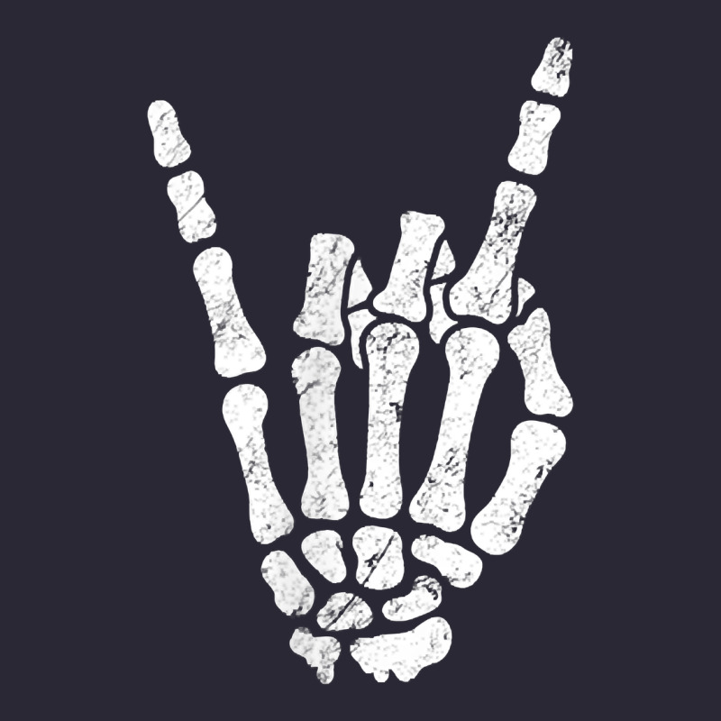 Rock Hand Sign Skeleton Rock N Roll Halloween Faux Pocket Vintage Tee by longCreatives | Teevron