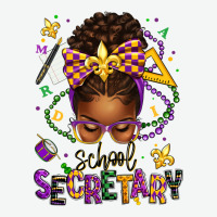 Mardi Gras School Secretary Afro Messy Bun Urban Heavy Tee | Teevron